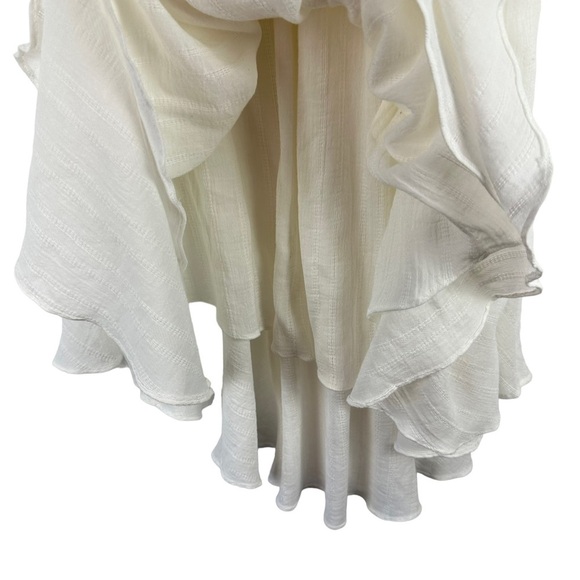 NWT NSF Niara Sz L Women's Short Sleeve Peasant Dress in White - Picture 6 of 16